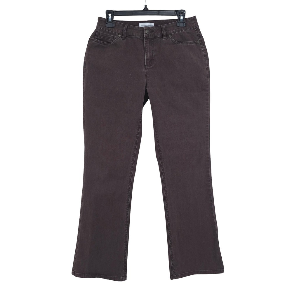 Christopher & Banks Brown Bootcut Jeans Mid Rise Western Stretch Cotton Womens 4